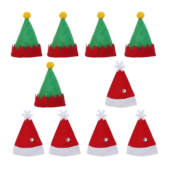 TELOLY 10Pcs Elf Hat And Santa Hat Hats for Christmas Style Holiday Gathering Decorations for Home Elf Hats for Adults