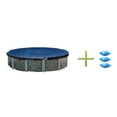thumbnail image 6 of Swimline 24 Foot Round Swimming Pool Winter Cover and 3 4x4 Air Closing Pillows, 6 of 11
