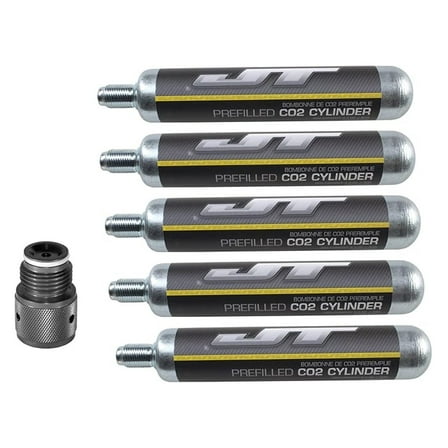 90g Co2 Cylinder Cartridge - 88g Airsource - 90 88 Gram with Adapter for Paintball - 5 Pack