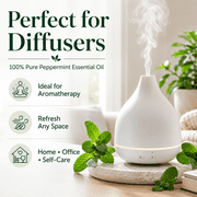 Peppermint Essential Oil - 2 fl oz (59 ml) Glass Bottle w/ Cap & Additional Glass Dropper - 100% Pure Essential Oil by GreenHealth