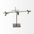 thumbnail image 2 of Gray Metal Bomber Plane Sculpture, 2 of 5
