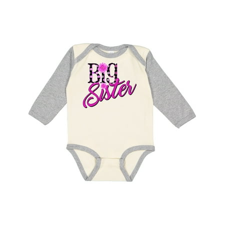 

Inktastic Big Sister with Polka Dots Gift Baby Girl Long Sleeve Bodysuit