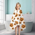 thumbnail image 6 of Halloween Simple Pumpkin Pattern Hooded Bath Towel，50"x30" for Ages 3 To 12 Kids, Quick Dry Lightweight Soft Microfiber Hood Beach Towel Cover Up for Kids, 6 of 7
