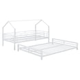 thumbnail image 6 of Yoneston Twin Over Full Metal House Bunk Bed with Ladder for Kids, Teens, Detachable Platform Bed No Box Spring Needed, White, 6 of 7