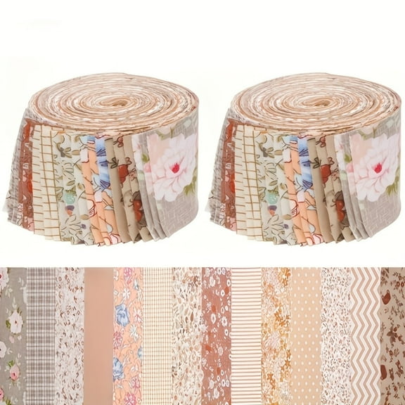 84Pcs Jelly Roll Fabric Strips for Quilting and Sewing, 2.6" x 20" Precut Fabric for DIY Craft Handmade Accessories, Floral