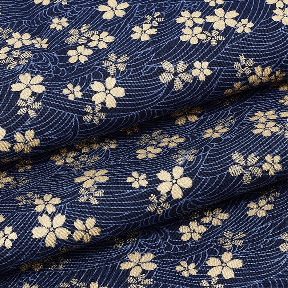 Cotton Fabric Clothing Accessories Flower Pattern Marine Blue 1000x1500x0.3mm