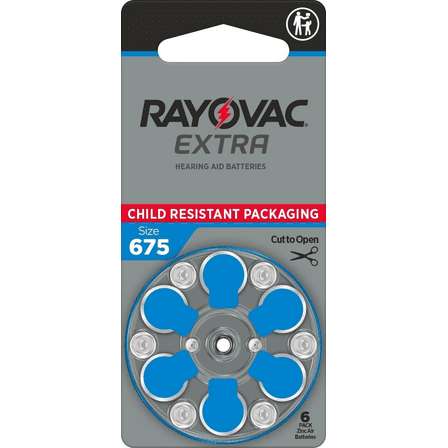 60 Rayovac Extra Mercury Free Hearing Aid Batteries Size: 675