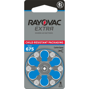 60 Rayovac Extra Mercury Free Hearing Aid Batteries Size: 675
