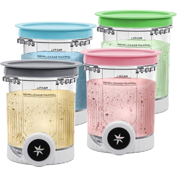 Pints and Lids Replacement Compatible with Ninja Swirl by Creami NC700 Series Ice Cream Makers, 16oz Cup Containers Replacement for Creami Swirl NC701 NC701Q CN701CO, 4-Pack, BPA Free, Clear