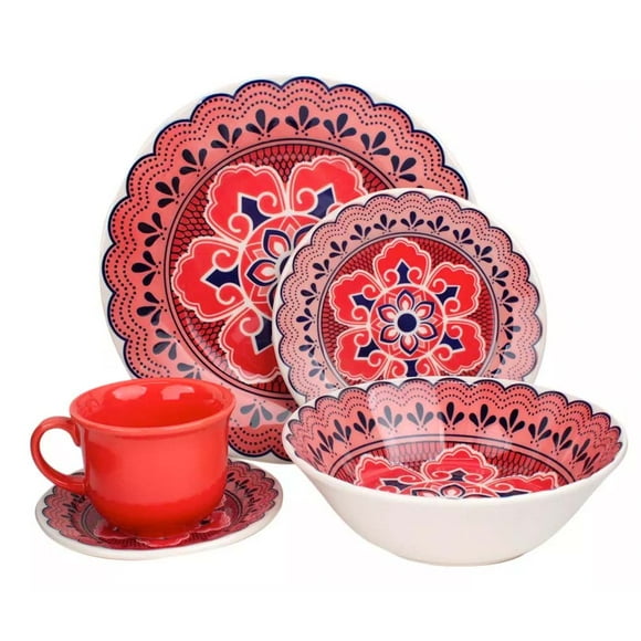 Vajilla de cerámica Vencort by Oxford 20 piezas Decorado Vermelha 4 personas