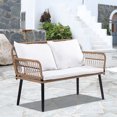 thumbnail image 2 of Dwkwe 2 Metal Weather-Resistant Outdoor Conversation Sets with Chairs and Sofa, 2 of 4