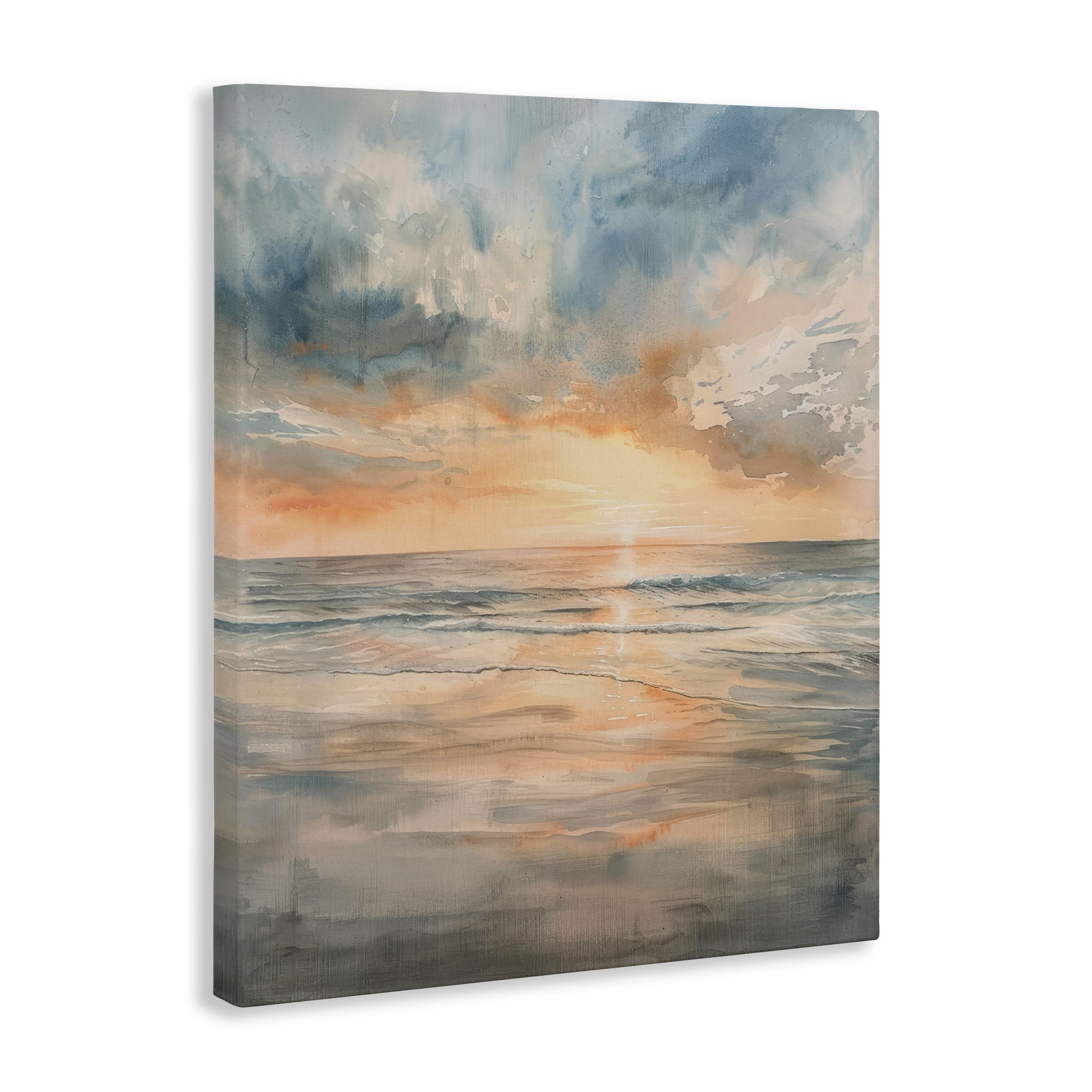 Stupell Industries Coastal Sunset over Gentle Waves Canvas Wall Art, design by Petal Prints Design