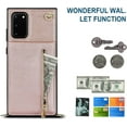 thumbnail image 5 of Crossbody Wallet Case for Samsung Galaxy Note 20 with Card Holder, Purse Cover Removable Cross Body Strap for Galaxy Note 20 Zipper Phone Case Rose Gold, 5 of 9