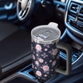 thumbnail image 6 of 40oz Pioneer Flower Floral Print Pattern Insulated Tumbler with Handle, BPA-Free Leak Proof Lid and Straws, Double Wall Vacuum, Hot 12h/Cold 34h, 6 of 6