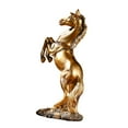 thumbnail image 3 of TISHITA Horse Statue Horse Sculpture Tabletop Ornament, Furnishing Animal Collectible Statue Horse Figurine for Bookshelf Living Room Gold, 3 of 8