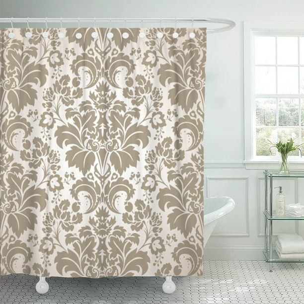 PKNMT Brown Damask Baroque Pattern Floral Western Vintage Royal