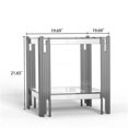 thumbnail image 5 of Silver Modern End Table with Tempered Glass Top and Stainless Steel Frame for Living Room, 5 of 5