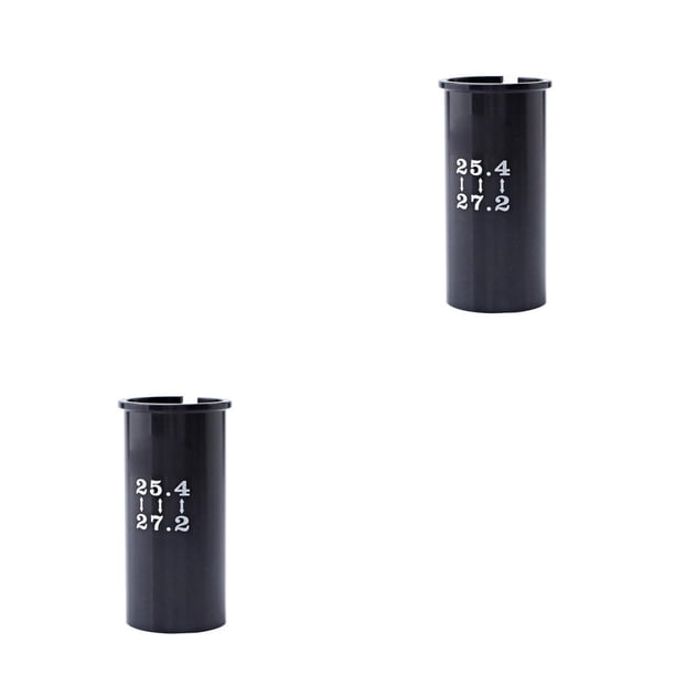 Eigraketly Tubo de asiento de bicicleta de montaña, asiento de bicicleta de carretera, tubo de tija de sillín, adaptador de manga reductora, negro 27.2 mm 2piezas