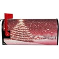 thumbnail image 3 of Merry Christmas Mailbox Cover Standard Size Winter Snowflake Xmas Tree Magnetic Mailbox Covers Garden Yard Post Wraps Letter Box Decorations 25" L x 21" W, 3 of 6