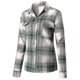 thumbnail image 3 of Chaqueta camisera pesada a cuadros con botones de manga larga informal para mujer, 3 of 5