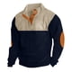 thumbnail image 1 of Blusa y camisa de manga larga con cuello alto para hombre, estilo casual, con retazos, de algodón., 1 of 5