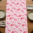 thumbnail image 5 of Pink Flamingo Table Runner, Summer Animals Washable Cotton Linen Table Runners 120 Inches Long, Dresser Scarf Runner for Dining/Living Room/Kitchen/Square Tables 13''x120'', 5 of 9