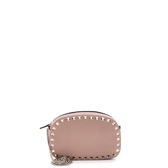 Pre-Owned Rockstud Chain Camera Crossbody Bag Leather Small By Rebag