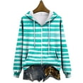 thumbnail image 6 of larppty Women's Striped Full Zip Hoodies Oversized Sweatshirts Long Sleeve Trendy Fall Fashion Hoodies Jacket Tops with Pocket (Mint Green, 3XL), 6 of 9