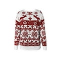 thumbnail image 4 of Women Christmas Sweaters Long Sleeve Elk Snowflake Print Knit Tops, 4 of 6
