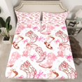 thumbnail image 2 of Erosebridal Cowgirl Draps Nœuds Roses Ensemble de Literie Enfants Garçons Filles Princess de Rêve Ensemble de Draps Nœud Collection Chambre 4 Pcs Double,1 Drap-Housse+2 Taies d'Oreiller+1 Drap Plat, 2 of 6