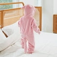 thumbnail image 5 of TFEOQRY Toddler Cute Animal Shaped Rompers Long Sleeve Hooded Jumpsuit Cute Flannel Clothes Rompers Pink, 5 of 9