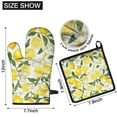 thumbnail image 6 of Lemon Kitchen Oven Mitt and Pot Holder Sets 2 Pcs for Baking, Cooking and Grilling, Heat Resistant Up To 392 °F, 6 of 7