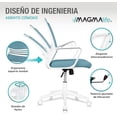 thumbnail image 3 of Silla Ergonómica de Escritorio Magma Life con Respaldo de Malla Transpirable Azul, 3 of 7