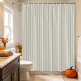thumbnail image 6 of Sage Green Striped Shower Curtains for Bathroom, Modern Boho Vertical Stripes Beige Waterproof Fabric Shower Curtain, Decorative Bathroom Curtain for Bathtub, 72"x84", No Hooks Included, 6 of 9