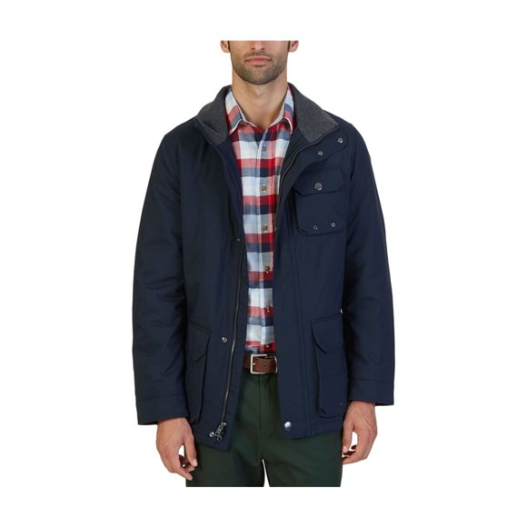 Nautica - Parka multibolsillos para hombre, azul, XXL