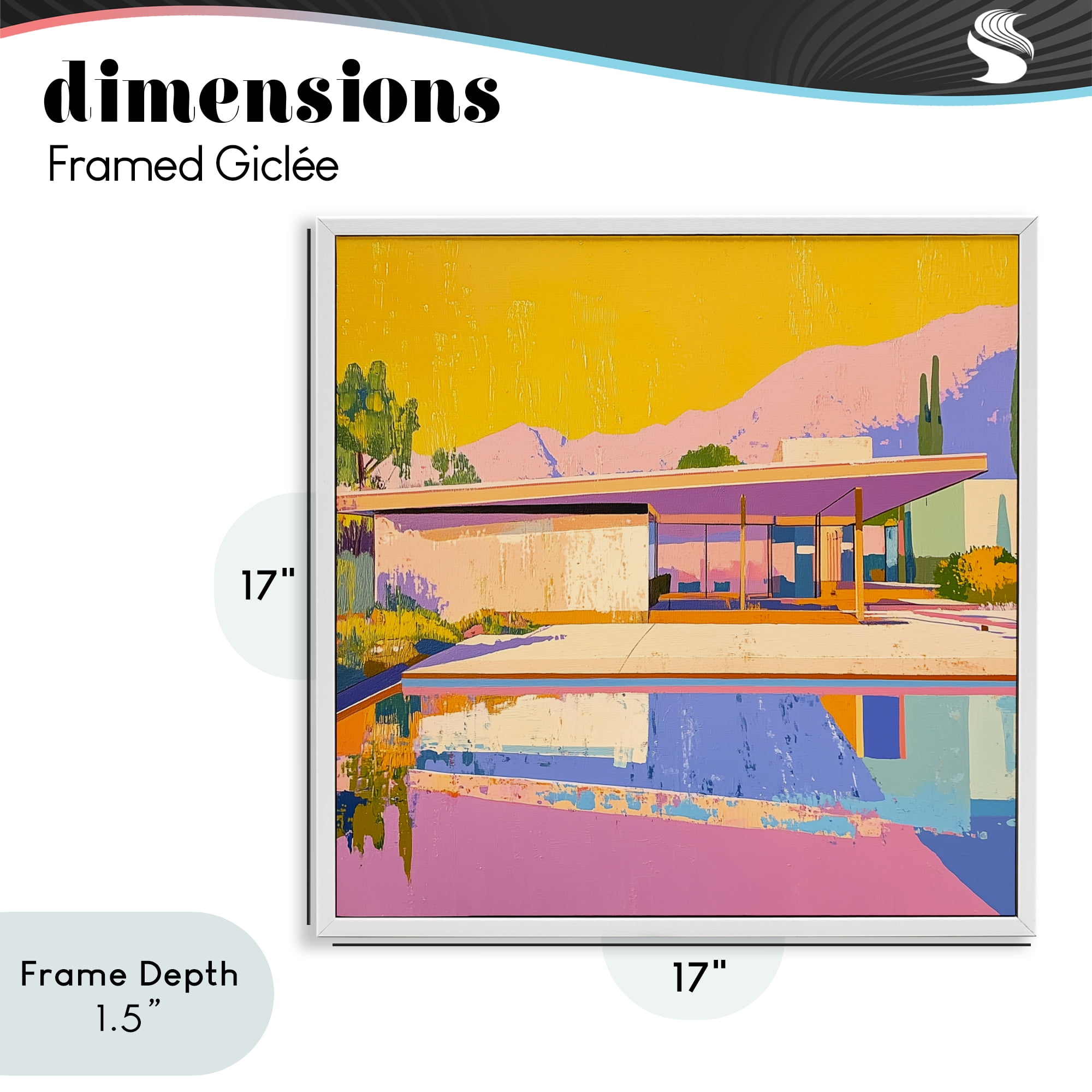 Stupell Industries Vivid Case Study House White Framed Giclee Art, design by Walker Noble
