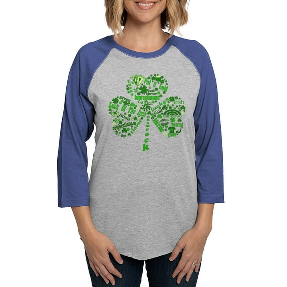 CafePress - St Paddys Day Shamrock Long Sleeve T Shirt - Womens Baseball Tee