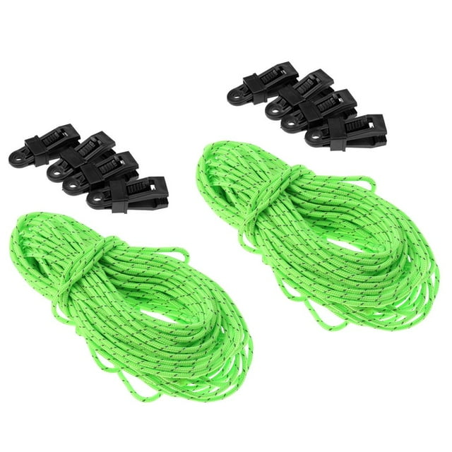 2 Piezas de Cuerda Reflectante Fluorescente para Tienda de , Cuerda para Acampar, Paracordaa con Pinzas para Toldo Zulema Cuerda reflectante