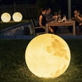 thumbnail image 3 of Solar Outdoor landscape Lights 15.7 inch LED Moon Floor Lamp, 3D Outdoor Waterproof Moon Decorative Lamp, Dimmable Garden Light for Garden Lawn Light Dining Atmosphere Light Waterproof Pillar Lamp, 3 of 7