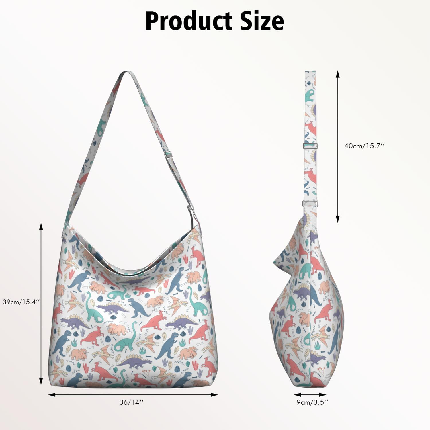 Roaring Dinosaur in Nature Crossbody Bag | Artistic Dinosaur Print Design | Lightweight Adjustable Strap Purse