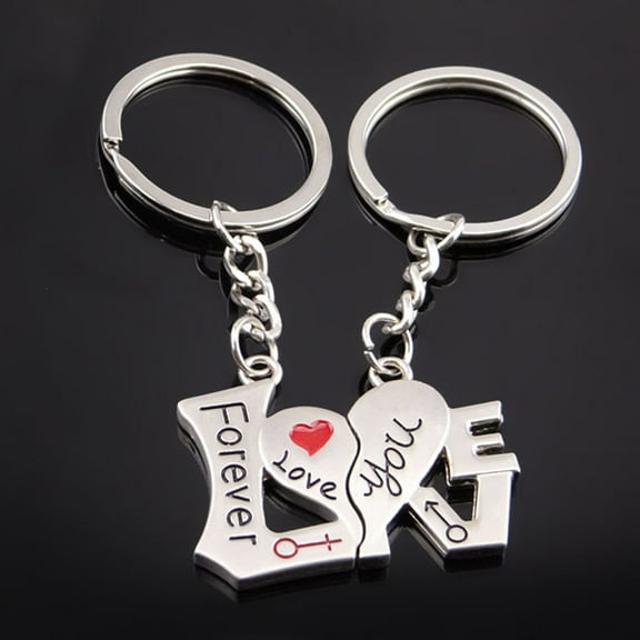 karymi Heart Key Couple Key Chain Keyring Keyfob Lover Gift Valentine's Day Camping Accessories Gifts for Women
