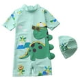 thumbnail image 2 of Baby Boy Swimsuit Boys Cartoon Hooded One Piece Swimsuit Sun Swimwear for Beach Pool Green 4-5 Years, 2 of 6
