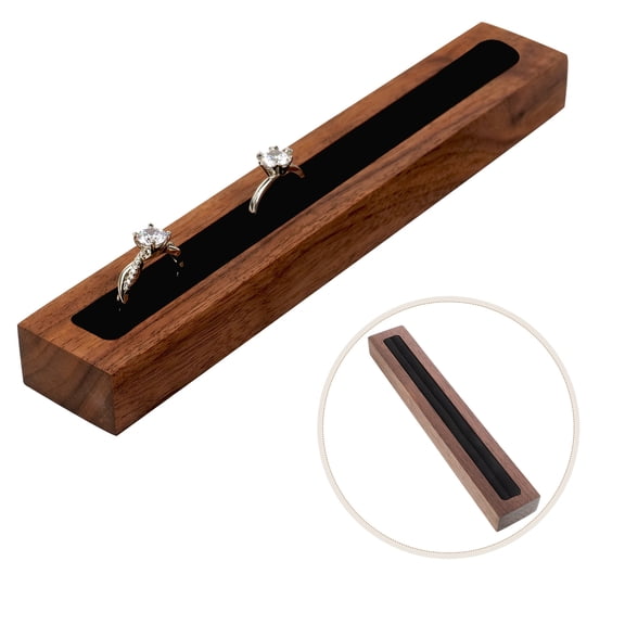 DECOMELODY Ring Holder Display 1Pcs Light Brown Wooden Jewelry Organizer for Girls Women Retail Display