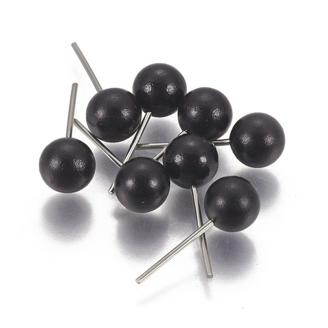 ABS Plastic Craft Doll Eyes for Needle Felting Dolls Amigurumi dolls Polymer Clay Projects with Stainless Steel Pins Black 15x5mm Pin: 0.6mm