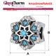 thumbnail image 4 of Charm invierno joyeria XmasSnowflake01 4Pzas Plata S925 Chapa Separador Fijo Copo de Nieve Plata/Azul Caja Blanca 4x4cm., 4 of 4