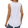 thumbnail image 7 of Yigetop Women Tank Tops Loose Fit, Women's Solid Color Round Neck Vest Summer Fashion Casual Top Woman Tank Top White 2XL, 7 of 7