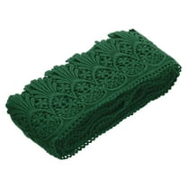 Cotton Lace Trim Vintage Crochet 3inch x 3yard Dark Green Stretch Lace Edge Ribbon for DIY Scrapbooking Clothes Curtain Slipcover Fabric