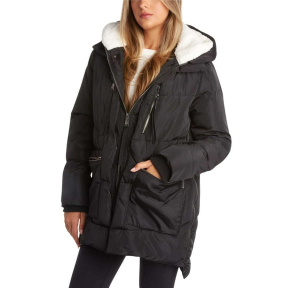 Steve Madden Women’s Winter Jacket – Insulated Weather Resistant Quilted Mid-Length Puffer Jacket (S-XL)