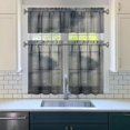 thumbnail image 2 of Blue Color Block Kitchen Curtain Valance 3 Piece Set Short Curtain Sink Window Decor 36 Inch Small Window Treatment Tier 27.5x36 Length, 2 of 5