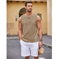 thumbnail image 5 of COOFANDY Mens Henley Ghillie Kilt Pirate Sleeveless Tank Tops Viking Tunic T Shirt, 5 of 6
